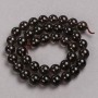 Beads on a thread of natural stone Smoky Topaz smooth sphere, diameter 10mm +/-, length 39cm +/-