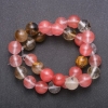 Natural Chalcedony Beads assortment on thread, smooth round bead 12 mm (+/-), length 37 cm