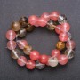 Natural Chalcedony Beads assortment on thread, smooth round bead 12 mm (+/-), length 37 cm