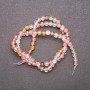 Chalcedony Beads on Thread, natural stone, assortment, smooth round beads 4mm dia. ±, thread length 39cm ±