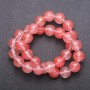 Beads, Pink Chalcedony on a thread, smooth round, diameter 12 (+ -) mm, length 37 cm