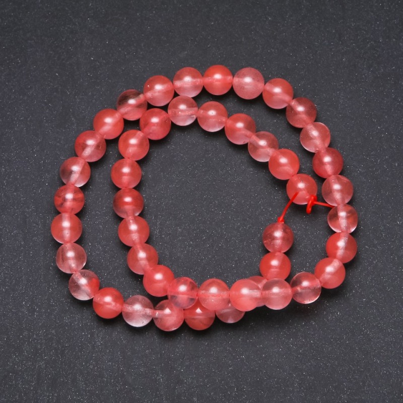 Chalcedony Beads, artificial smooth sphere, 8mm diameter, thread length 38 cm