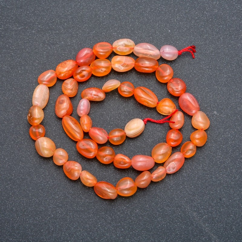 Carnelian Beads onThread Carnelian Pearly 9×7mm, 41cm length +