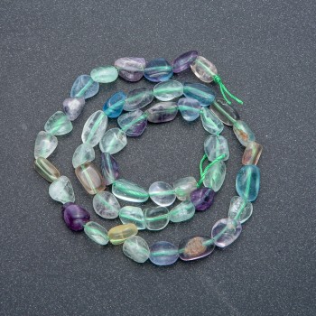 Fluorite Beads on Thread, Faceted, 7x9mm, Thread Length 39cm +