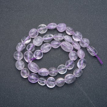 Amethyst Beads on Thread, Faceted, 10x8mm, 41cm length (+)