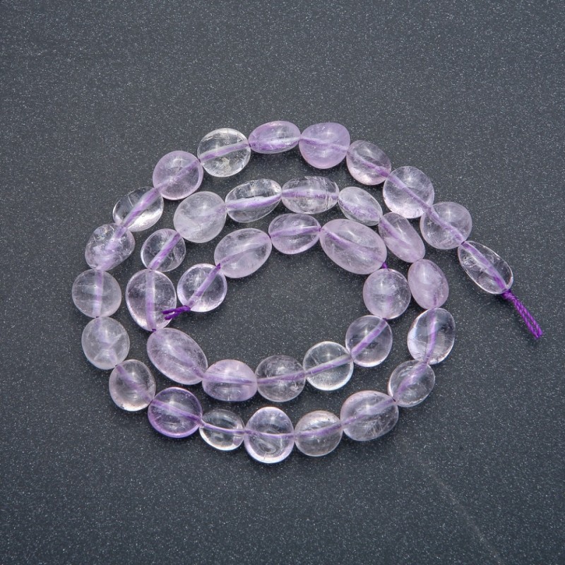 Amethyst Beads on Thread, Faceted, 10x8mm, 41cm length (+)