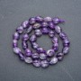 Amethyst Beads on Thread, Round Faceted Bead, 8×10 mm, 40 cm Length +