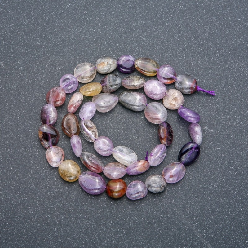 Amethyst Beads on Thread, Natural Stone, Faceted 8×10mm, 40cm Length +
