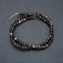 Beads on thread Silver Obsidian Smooth sphere 4mm diameter +-, thread length 39cm +