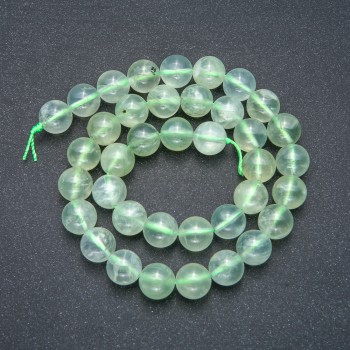 Prehnite beads on a thread Smooth ball 10mm diameter + length 39cm +