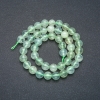 Prehnite beads on thread, natural stone, smooth ball, diameter 8mm, length 39cm
