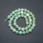 Prehnite beads on thread, natural stone, smooth ball, diameter 8mm, length 39cm