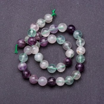 Fluorite Beads on Thread, 8mm Diameter, 37cm Length