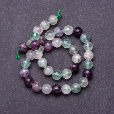 Fluorite Beads on Thread, 8mm Diameter, 37cm Length