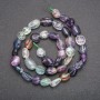 Fluorite Beads on Thread, natural stone, d ±7–9mm, 40 cm length