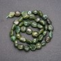 Natural Stone Beads on Thread Jadeite Tumbled, Diameter 9x12mm +/-, Length 40cm +