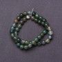 Beads Natural Stone on Thread Agate Mossy, Ø 8.5mm, Length 37cm