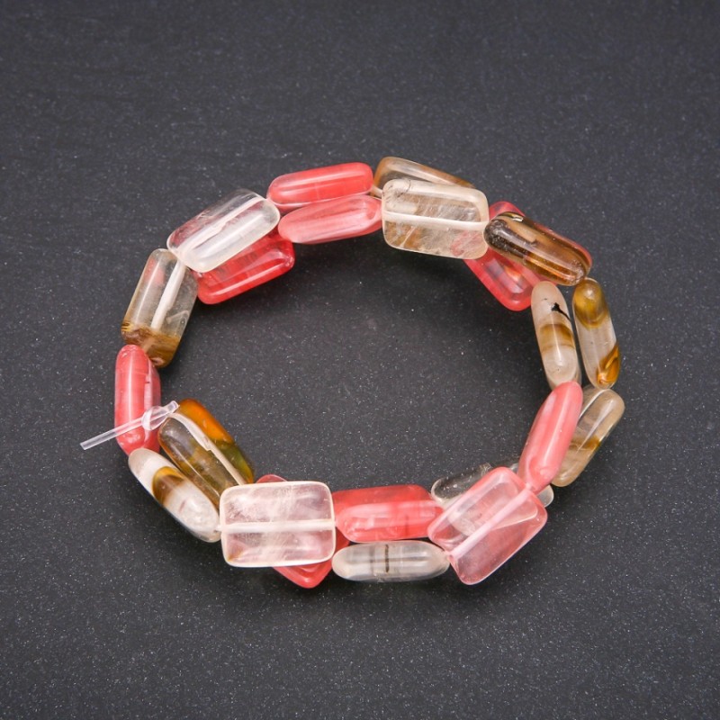 Chalcedony Beads rectangular 13×18 mm ±, thread length 38 cm ±