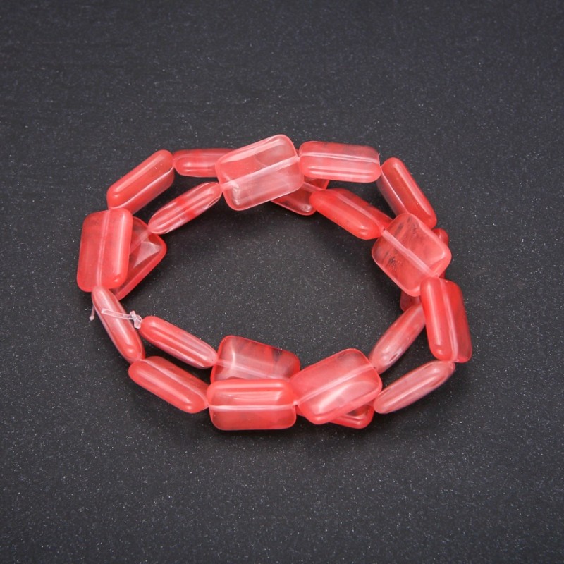 Chalcedony Beads rectangular 13×18 mm, Hole ±, length 38 cm ±