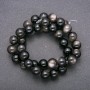 Natural stone beads Silver Obsidian smooth round bead, diameter 10 (+ -) mm, thread length 38cm