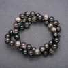 Natural Stone Beads Silver Obsidian Smooth Round Bead 8 mm ± diameter, 38 cm length