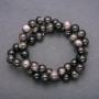 Natural Stone Beads Silver Obsidian Smooth Round Bead 8 mm ± diameter, 38 cm length