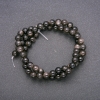 Natural Stone Beads Silver Obsidian Smooth Sphere 6 mm Ø, Length 38 cm