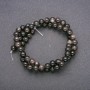 Natural Stone Beads Silver Obsidian Smooth Sphere 6 mm Ø, Length 38 cm