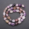 Amethyst Beads on Thread, Natural Stone, Briolette Cut, 9 mm Ø, 38 cm length