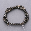Sunstone Obsidian Beads on Thread Smooth Balls Ø6.5mm, Length 38cm
