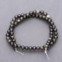 Sunstone Obsidian Beads on Thread Smooth Balls Ø6.5mm, Length 38cm