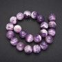 Amethyst Beads on Thread, Smooth Round Bead 18 mm Ø, Thread Length 38 cm