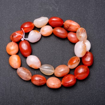 Carnelian Beads Large Cabochon 10x14mm, 38 cm length