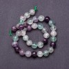 Fluorite natural stone beads on a thread, diameter 10mm, thread length 37cm