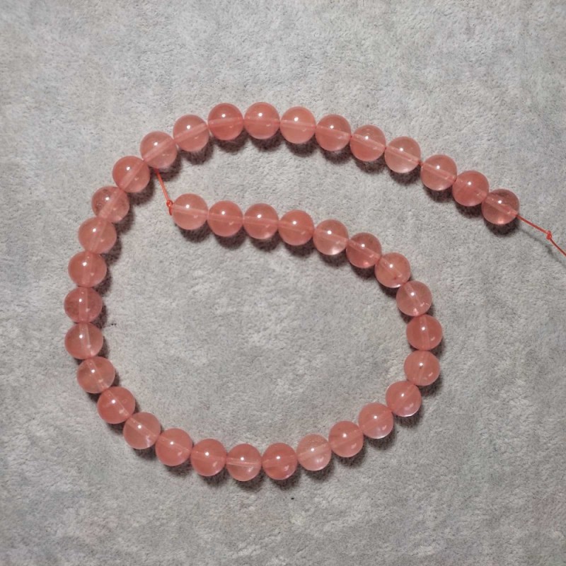 Chalcedony Beads, artificial smooth round 10mm, on a thread, 38 cm length