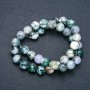 Beads, Moss Agate on thread, smooth round beads, diameter 10.5mm, length 38cm