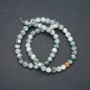 Beads of Moss Agate on thread, smooth round beads, diameter 6.5 mm, length 38 cm