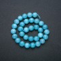 Aquamarine natural stone bead thread, smooth round beads Ø12mm, length 37cm +