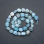 Aquamarine Beads on Thread, Round Faceted Bead, 9×12 mm, 40 cm Length +