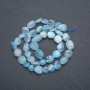 Aquamarine Beads on a Thread, Round Cabochon Beads, 9x12mm, 40cm Length +
