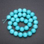 Aquamarine Beads round smooth 12mm bead strand, length 38cm (+ -)