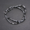 Snow Obsidian Beads on Thread Glass Pearl Smooth Round, 4mm dia (+/-) and 38cm length