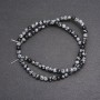 Snow Obsidian Beads on Thread Glass Pearl Smooth Round, 4mm dia (+/-) and 38cm length