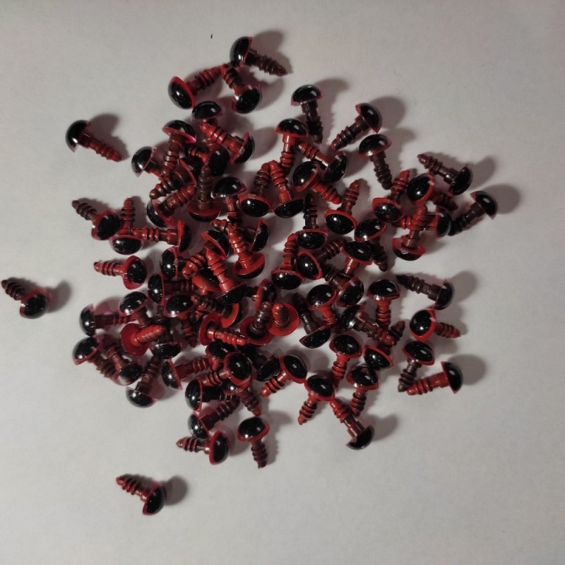 Fitting 'Live Eyes' red color, diameter 8mm packaging 1000 pairs
