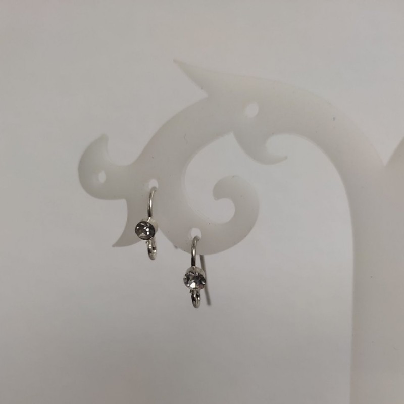 Earrings posts for earrings, pair of grey metal 3 mm, length 3.5 cm pair
