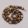 Tiger's Eye Beads on Thread, Faceted 6×8mm, 39cm length