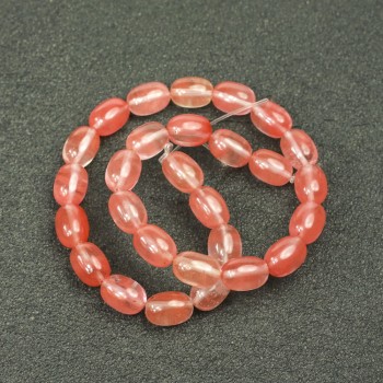 Chalcedony Beads on Thread Barrel Shape 10×14mm, on Thread, ~39cm Length