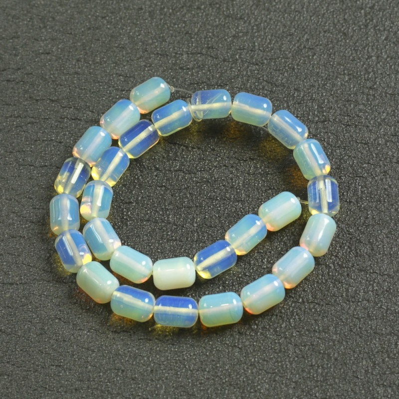 Moonstone Beads on Thread (Synthetic) Barrel Shape, 10x14mm, length 39cm