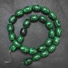 Malachite Beads on Thread (Pressed), 10×14mm diameter +-, length 39cm +