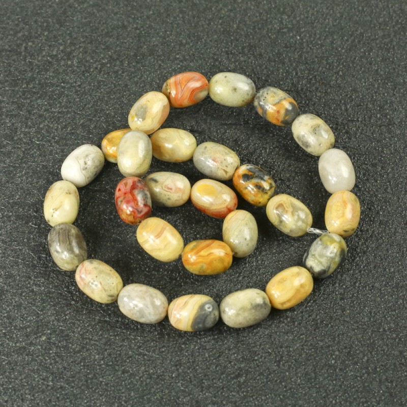 Imperial Jasper Beads on a Thread, 10x14mm, natural stone, length 39cm